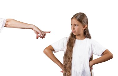 Child parent confrontation clipart