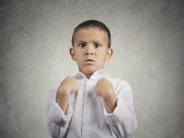 Surprised boy getting unexpected attention asking you talking to me? — Stock Photo, Image