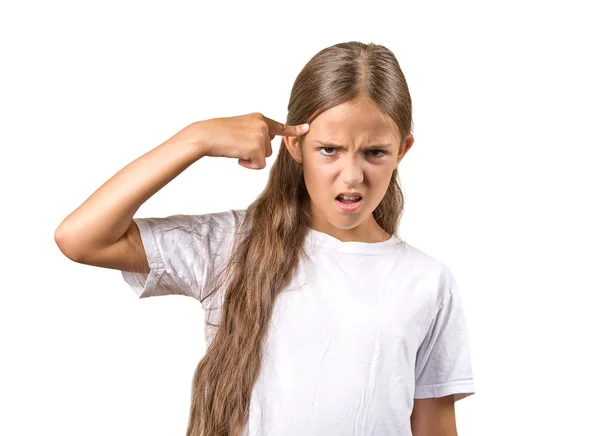 Adolescente menina perguntando você é louco ? — Fotografia de Stock