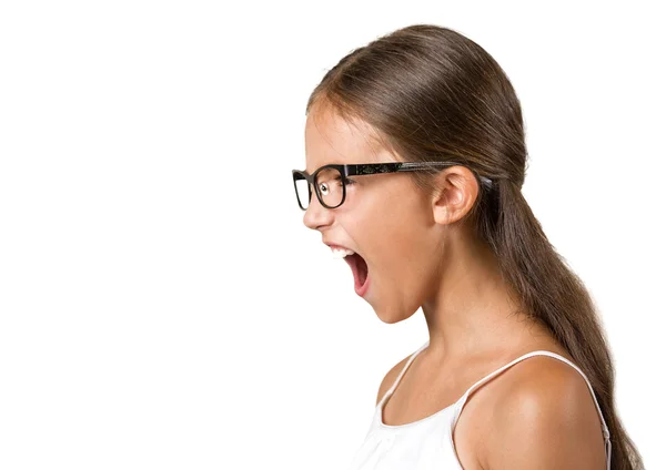Criança irritada gritando — Fotografia de Stock