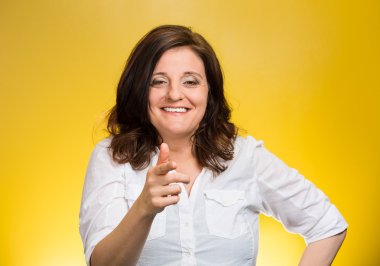 woman laughing smiling pointing finger at someone clipart
