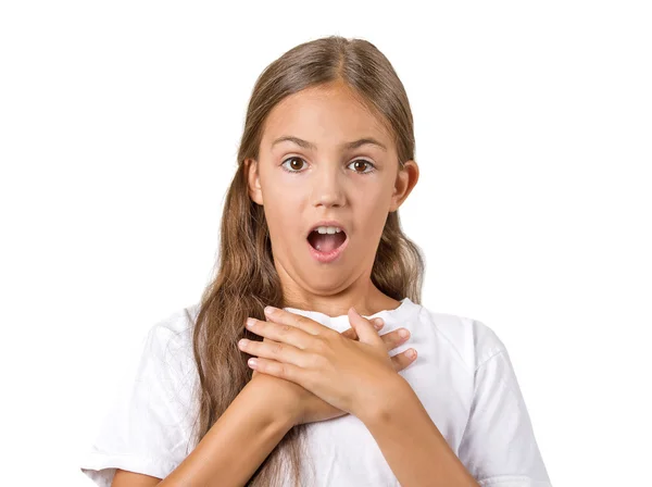 Έκπληκτος κορίτσι με αναισθητοποιούνται αντιμετωπίζουν έκφραση — Φωτογραφία Αρχείου