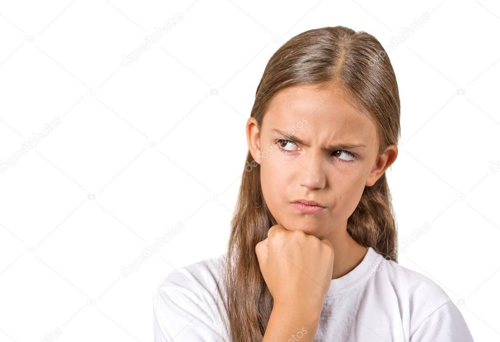 angry grumpy teenager girl 