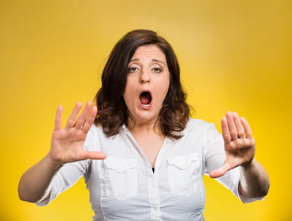 Vrouw schreeuwen stop niet — Stockfoto