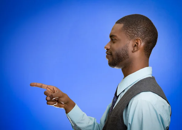 Man pointing with index finger — Stock Photo, Image