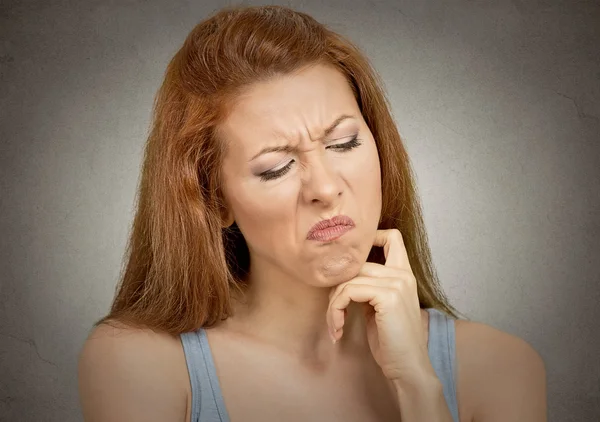 Displeased pissed off woman — Stock Photo, Image