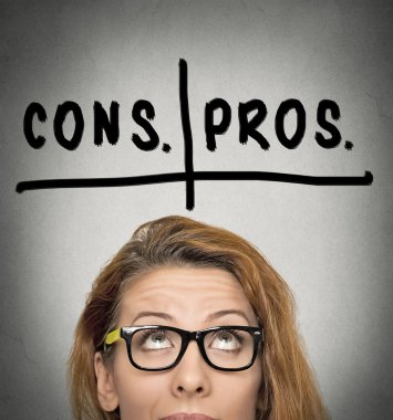 pros and cons, for and against argument concept clipart