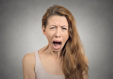 angry upset woman screaming crying clipart
