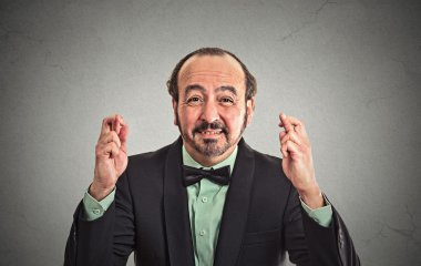 iş adamı geçiş parmak için en iyi umut dilek 