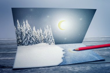 Neşeli Noel, yeni yıl Kartpostalı 