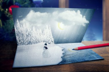 Neşeli Noel, yeni yıl Kartpostalı 