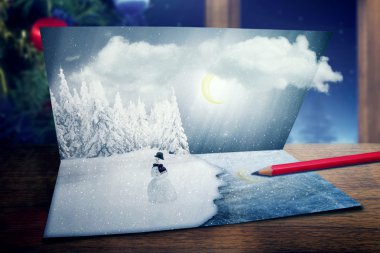 Neşeli Noel, yeni yıl Kartpostalı 