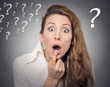 Surprise astonished confused woman clipart