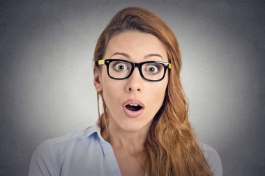 Surprise astonished woman clipart