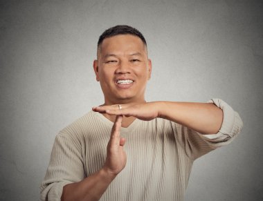 Man showing time out gesture clipart