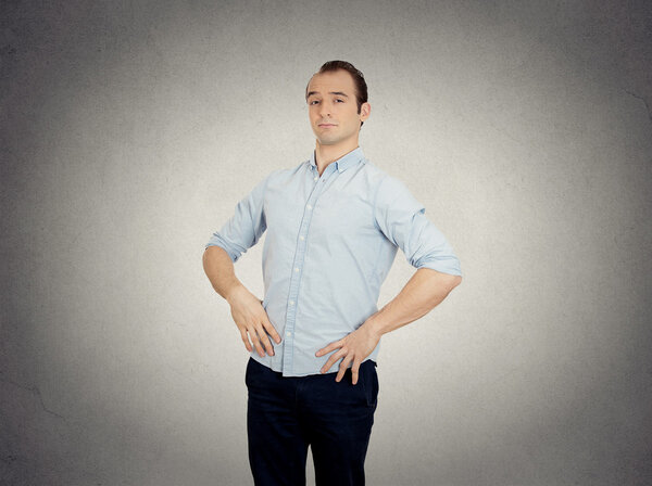 arrogant aggressive bold self important uppity stuck up man 