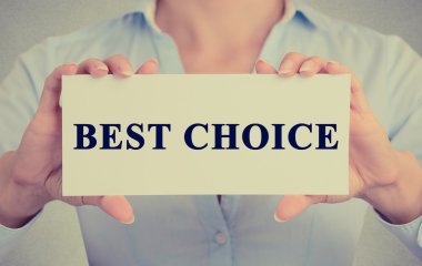holding işareti veya mesaj en iyi seçim kartıyla işkadını eller