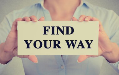 kart işareti ile holding işkadını eller yolu metin Mesajını bul