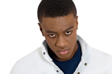 Depresif üzgün genç adam 