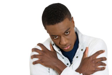 Depresif üzgün genç adam 