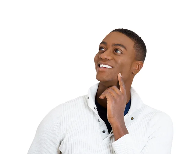 Handsome man thinking looking up — Stock Photo, Image