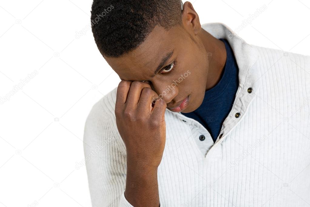 Depressed sad young man 