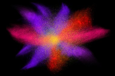 Renkli toz patlayan hareket dondurmak