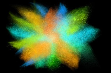 Renkli toz patlayan hareket dondurmak