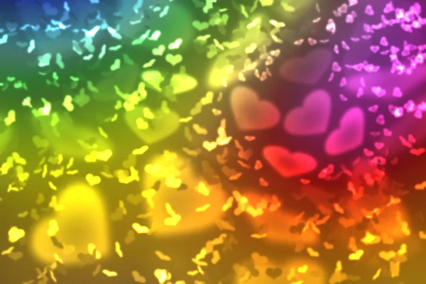 Wallpaper  to Valentine's Day with rainbow colors hearts — Stock Photo, Image