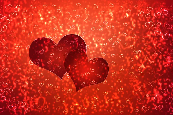 Wallpaper  to Valentine's Day with red hearts — Stock Photo, Image