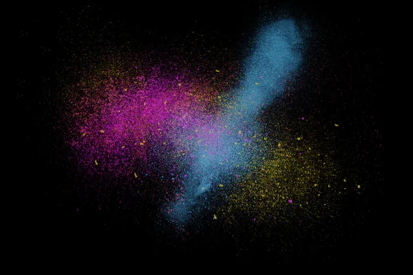 Freeze motion of colorful powder exploding — Stock Photo, Image