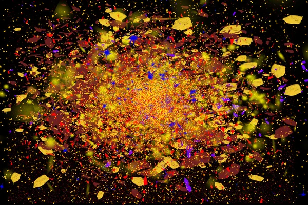 Freeze motion of colorful powder exploding — Stock Photo, Image