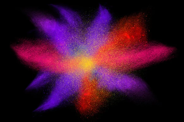 Renkli toz patlayan hareket dondurmak