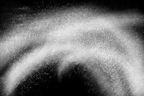 Freeze motion of white powder exploding