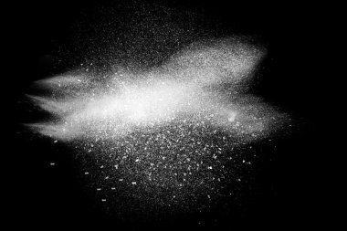 Beyaz toz paramparça sıçramak patlayan hareket dondurmak 
