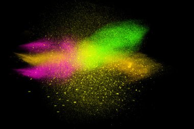 Renkli toz patlayan hareket dondurmak