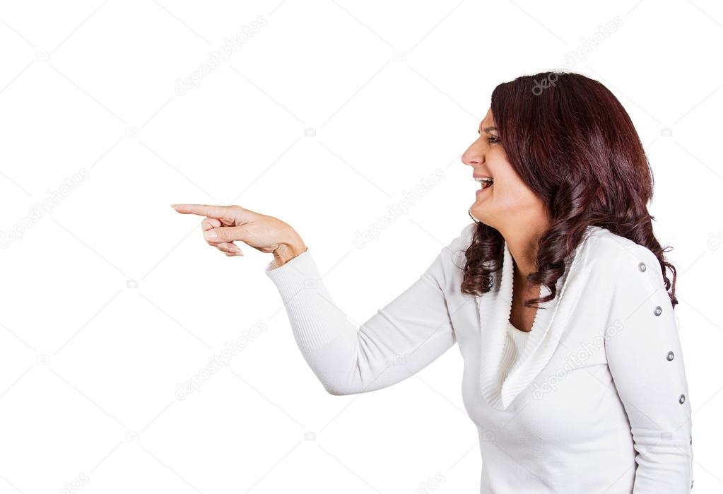 Woman laughing pointing finger Stock Photo by ©SIphotography 65450123