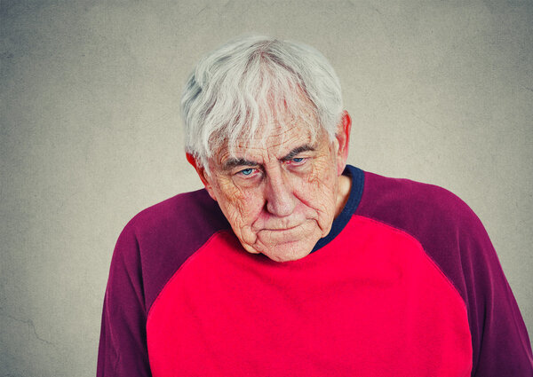 Portrait of an elderly depressed man 