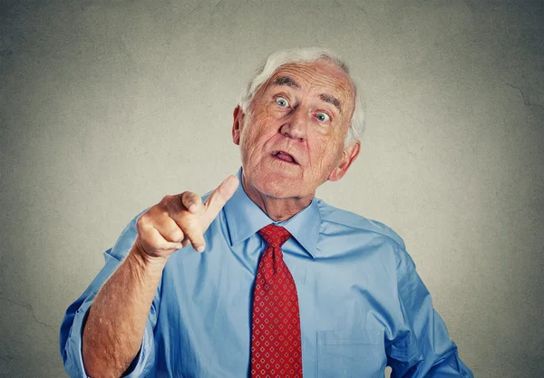 Angry frustrated elderly senior man — Stock Photo, Image