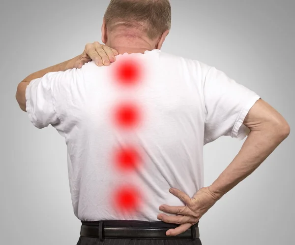 Senior elderly man with backache — Stock Photo, Image