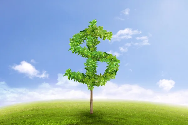 Tree in the shape of dollar sign — Stock Photo, Image