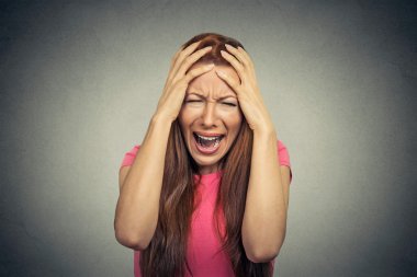 stressed frustrated woman yelling screaming