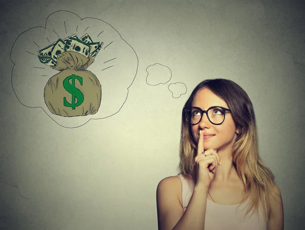 Woman dreaming of financial success — Stock Photo, Image