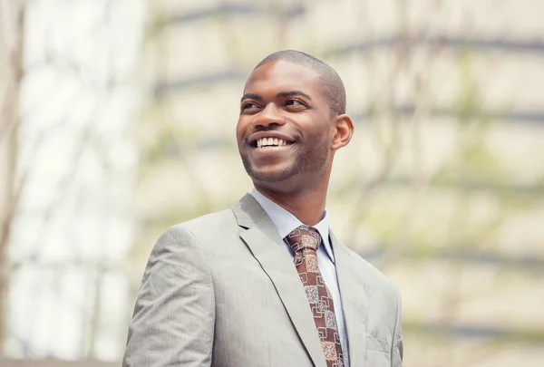 Headshot portrait of young professional man smiling laughing — Stock Photo, Image