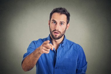 man pointing his finger at you camera gesture  clipart