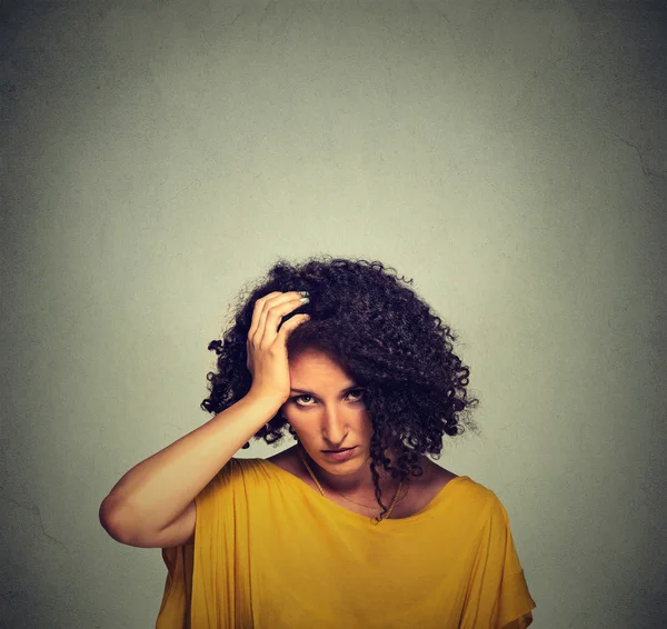 Stressed sad young woman — Stockfoto