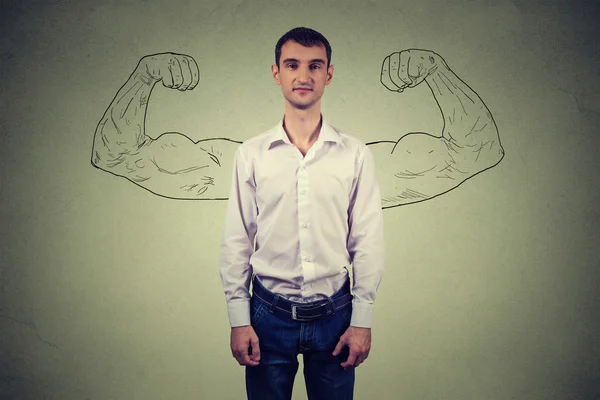 Poderoso homem realidade vs ambição desejo pensamento conceito . — Fotografia de Stock