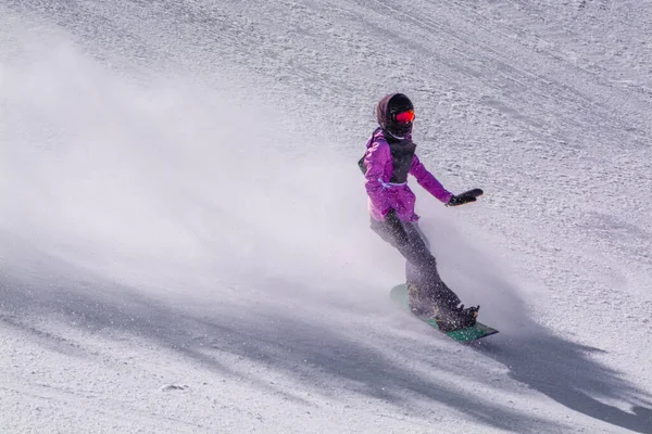 Snowboarder Στις Πλαγιές Colorado Rockies — Φωτογραφία Αρχείου