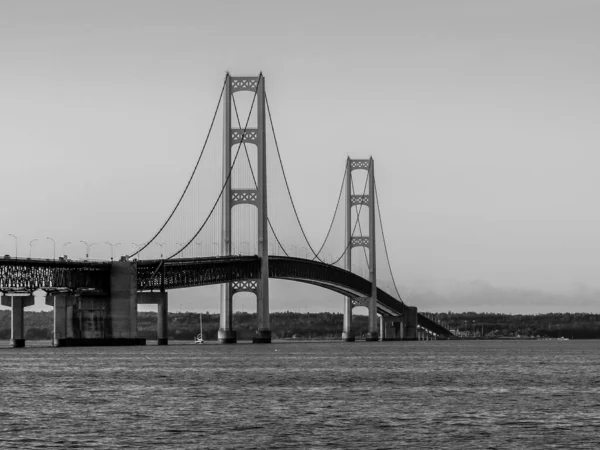 Zonsondergang Mackinac Brug Michigan — Stockfoto