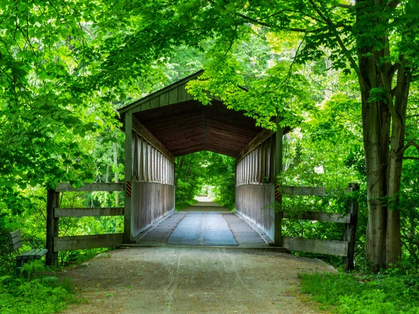 Kal Haven Trail Zwarte Rivier Overdekte Brug South Haven Michigan Stockfoto